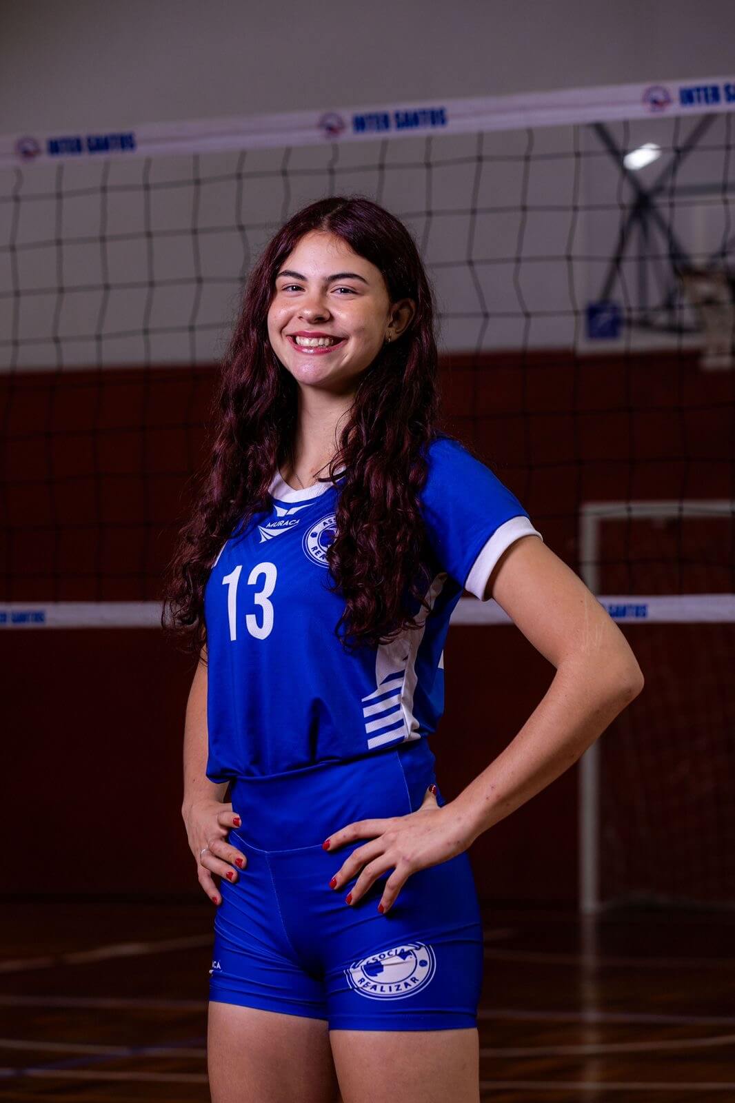 Beatriz Toledo em concentração antes de uma partida